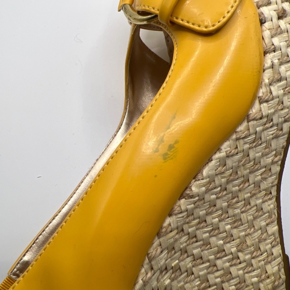 Qupid Yellow Peep Toe Slingback Espadrille - Picture 7 of 7